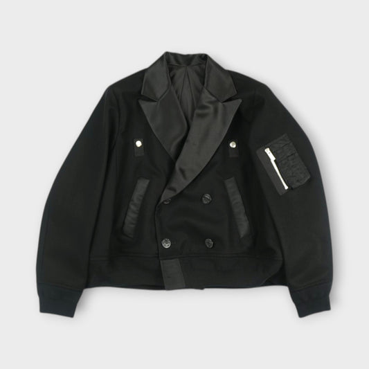 sacai WOMEN Wool Flannel x Nylon Twill Jacket