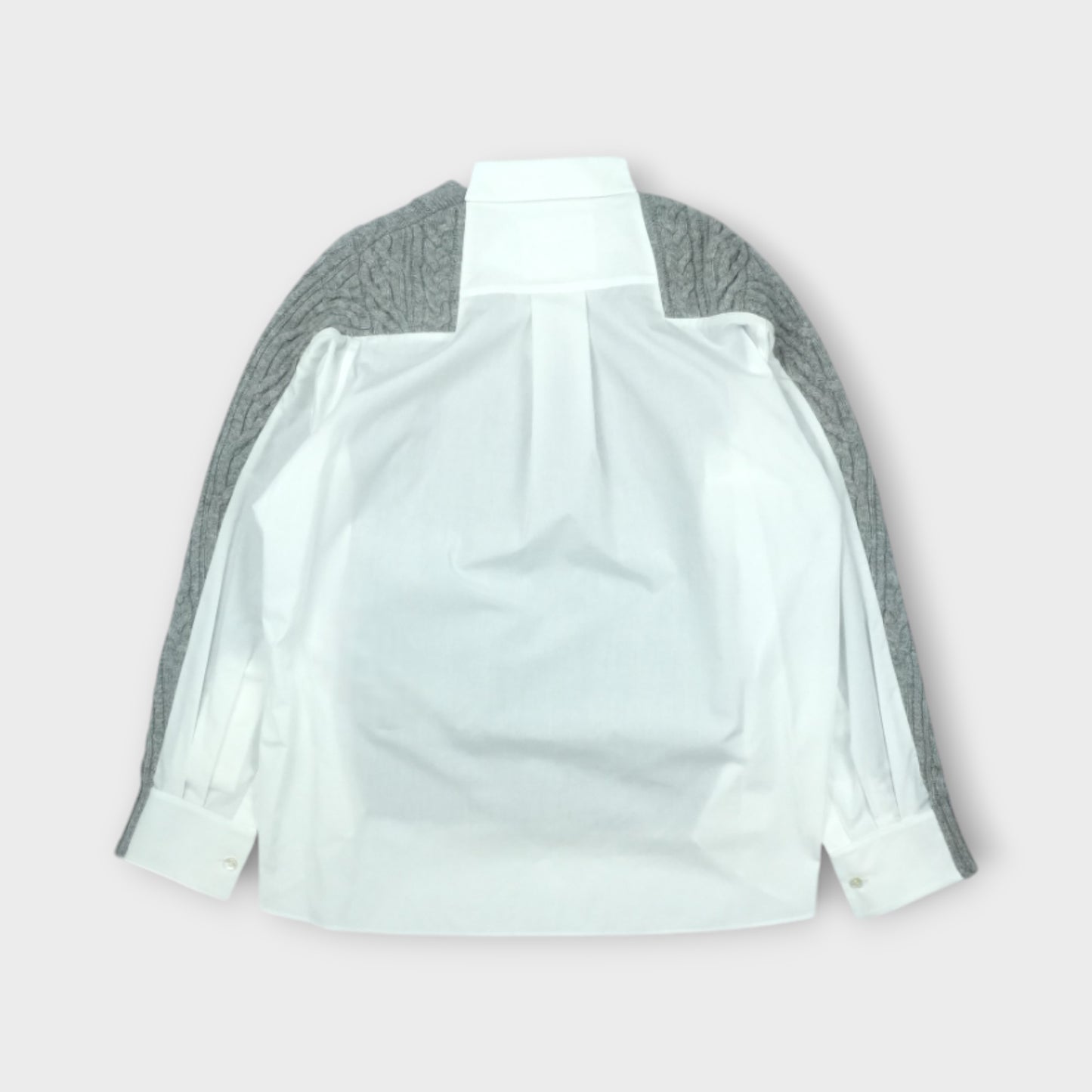 sacai Wool Knit x Cotton Poplin Cardigan