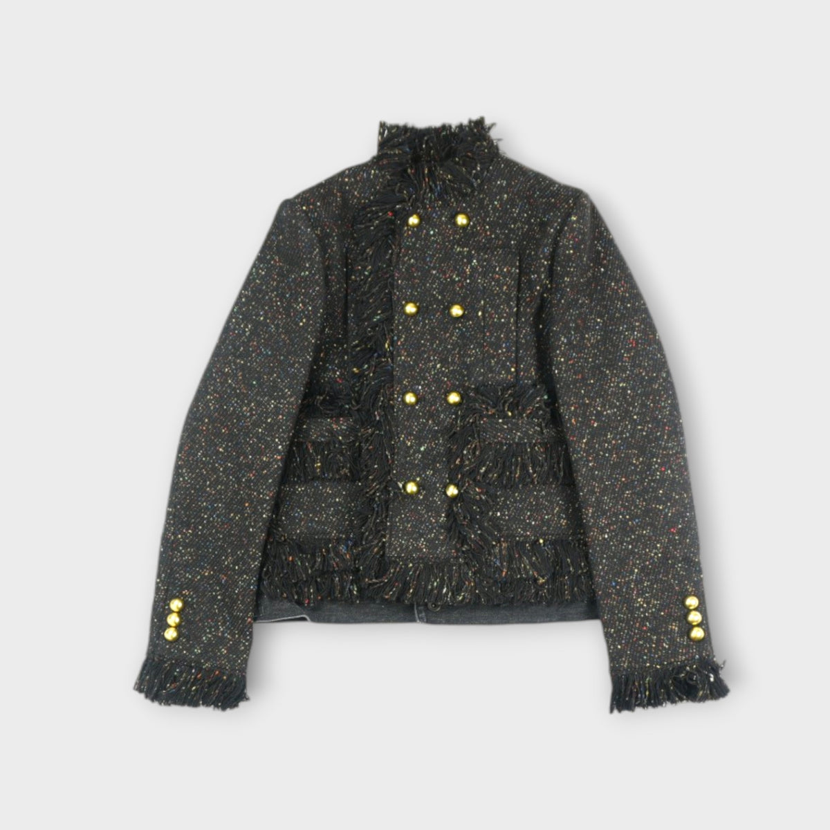 sacai WOMEN Nep Tweed x Denim Jacket