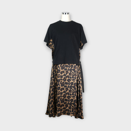 sacai WOMEN Leopard x Cotton Jersey Dress