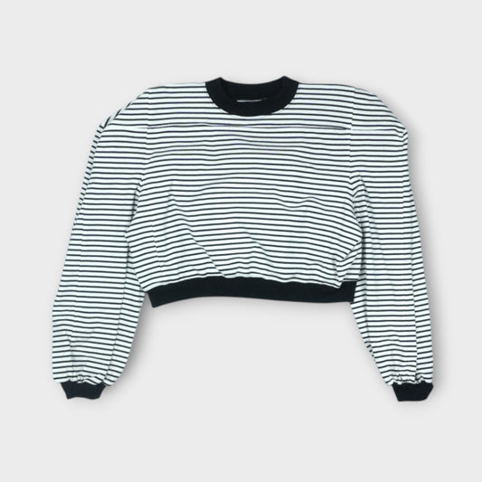 ANREALAGE BOX LONG SLEEVE BORDER T-SHIRT