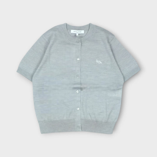 MAISON KITSUNÉ BABY FOX FINE MERINO SHORT SLEEVE CARDIGAN