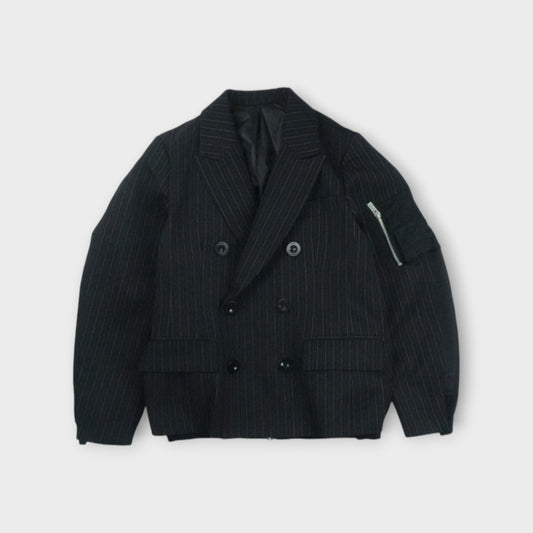 sacai  Stripe Doeskin x Nylon Twill Jacket