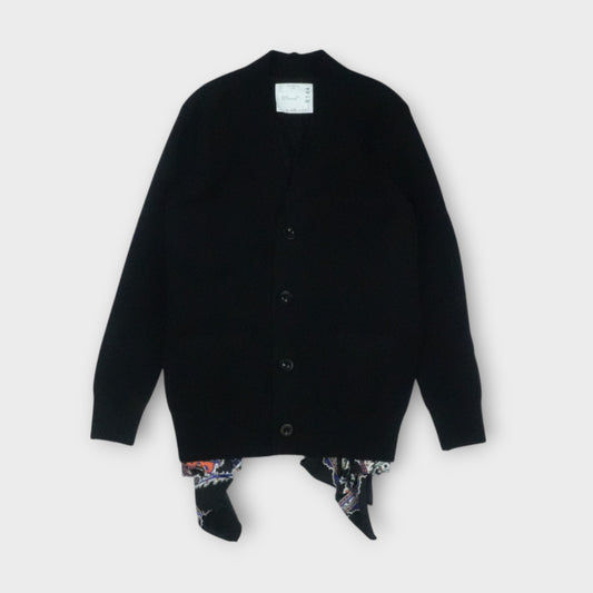 sacai  Paisley Print x Wool Knit Cardigan
