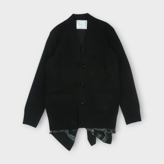 sacai  Paisley Print x Wool Knit Cardigan