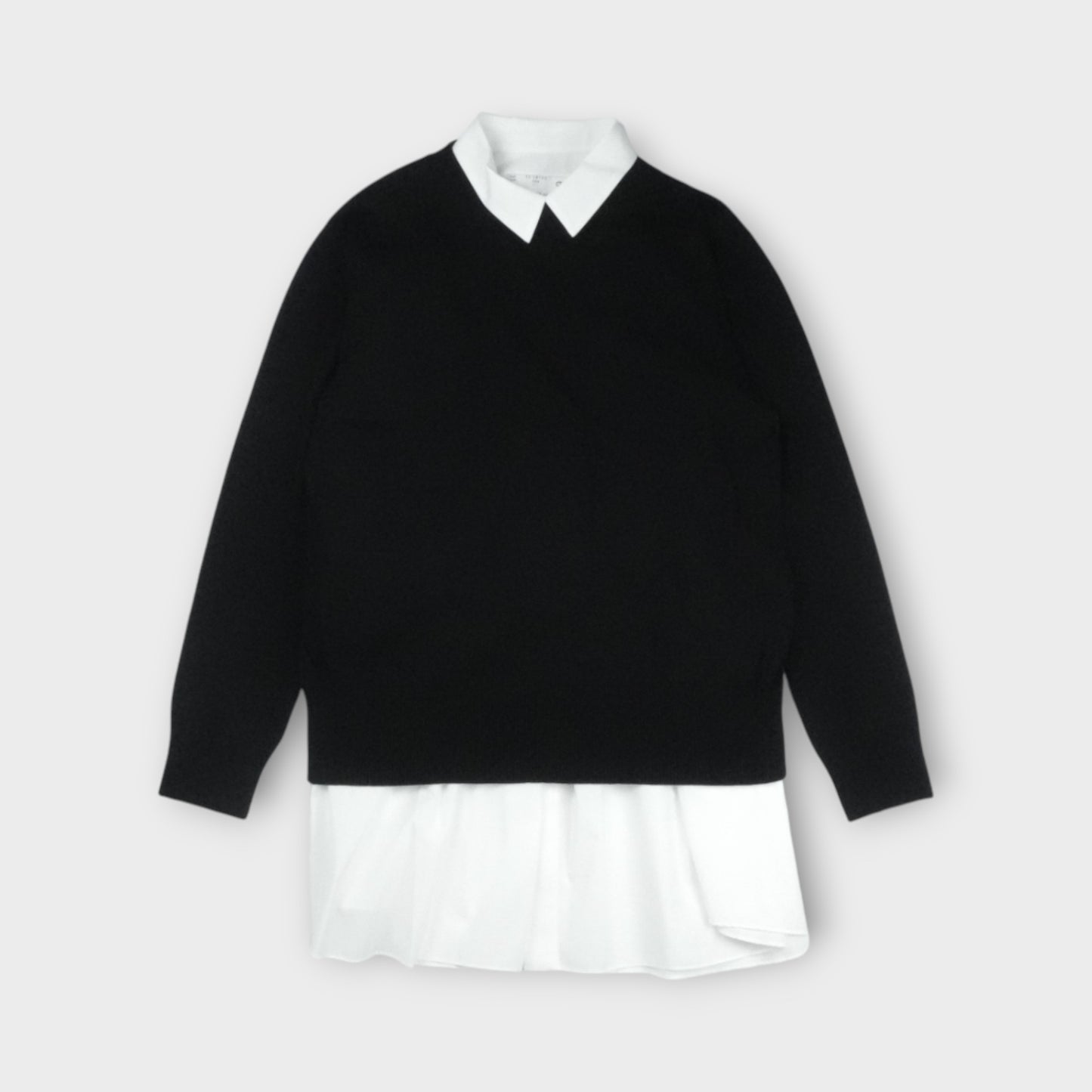 sacai  Poplin x Cotton Knit Dress