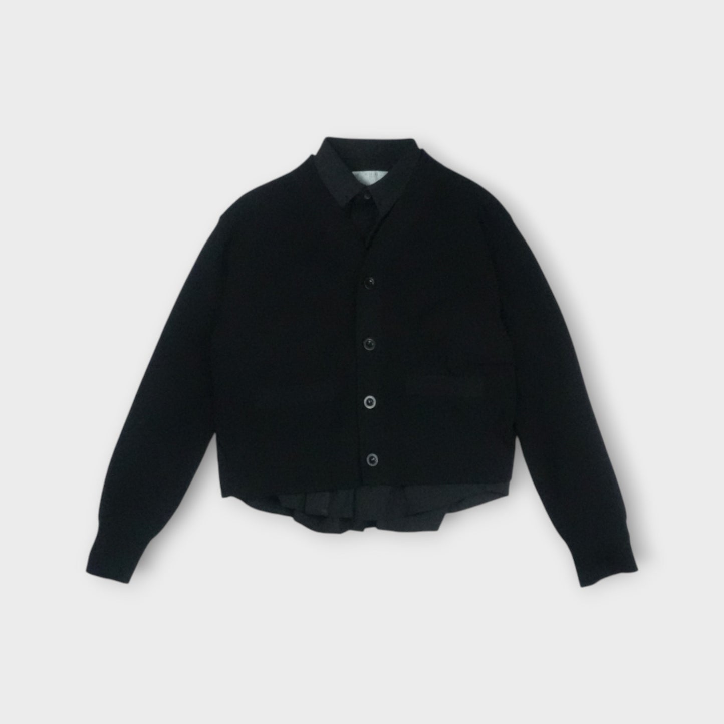 sacai  Poplin x Cotton Knit Cardigan