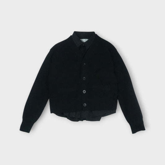 sacai  Poplin x Cotton Knit Cardigan