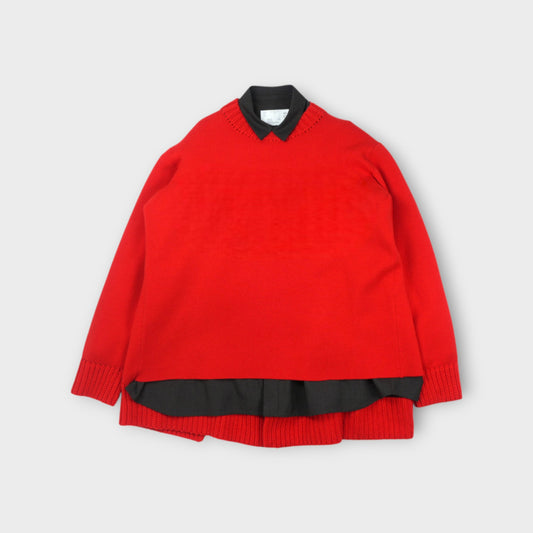 sacai Suiting x Wool Knit Dress