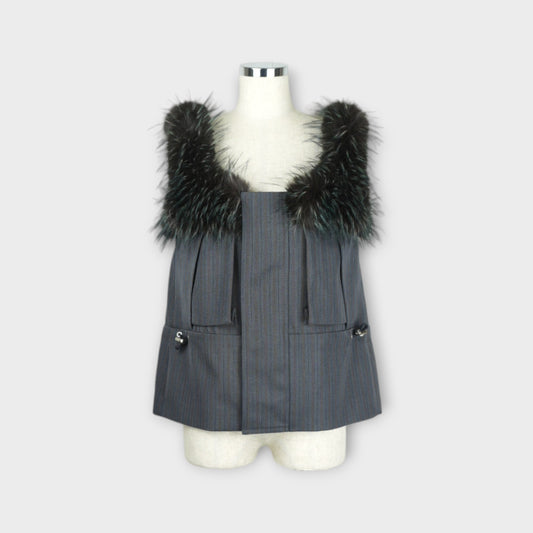 sacai Stripe Doeskin Tank Top