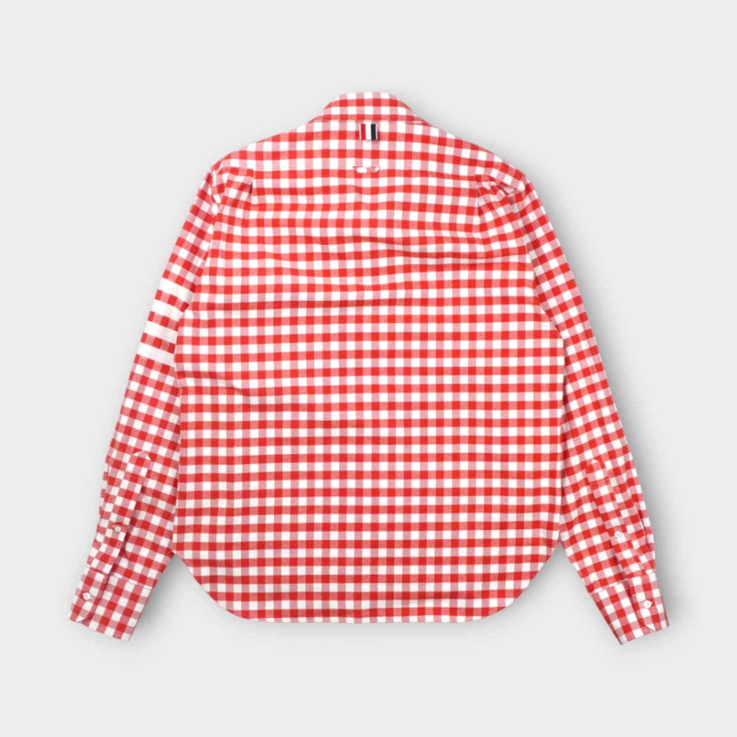 【下書き】THOM BROWNE RC ROUND HEM ZIP UP SHIRT W/ T BAR PULLER IN 4 BAR GINGHAM CHECK FLANNEL