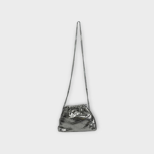 STELLA McCARTNEY FALABELLA MINI DRAWSTRING BAG METALLIC CRACKLE