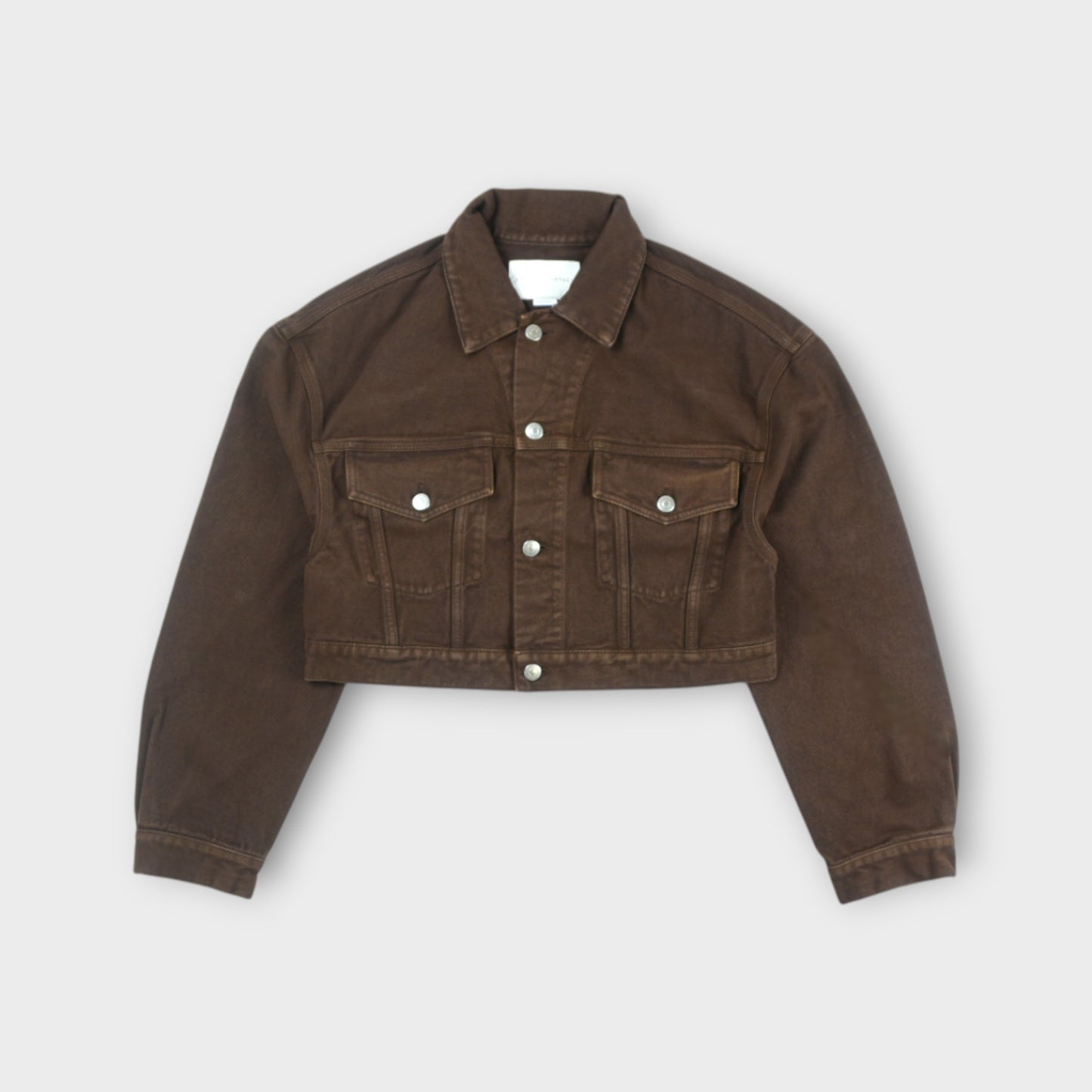 STELLA McCARTNEY BROWN WASH DENIM CROPPED JACKET