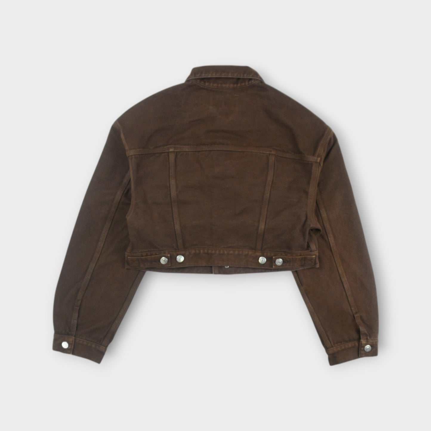 STELLA McCARTNEY BROWN WASH DENIM CROPPED JACKET