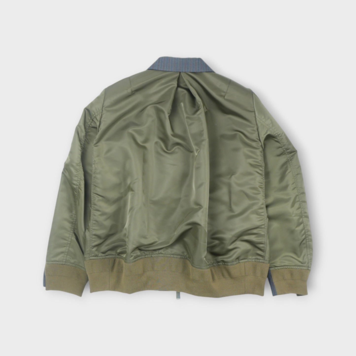 sacai  Stripe Doeskin x Nylon Twill Jacket