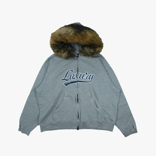 BALENCIAGA Faux-Fur Zip-Up Hoodie