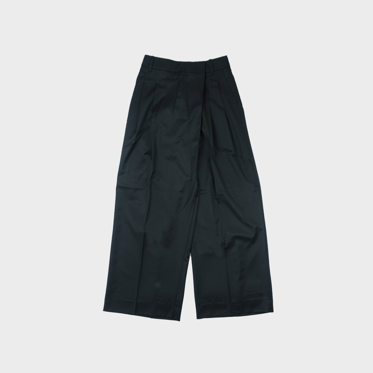 GANNI Calendared Wool Mid Waist Pants