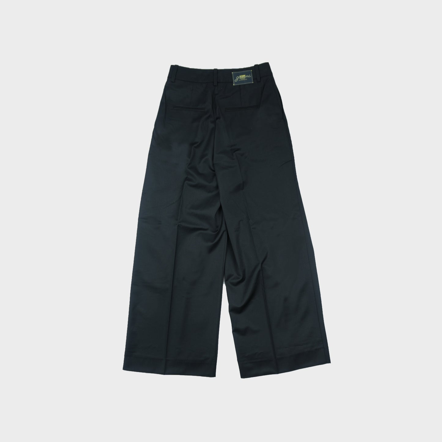GANNI Calendared Wool Mid Waist Pants