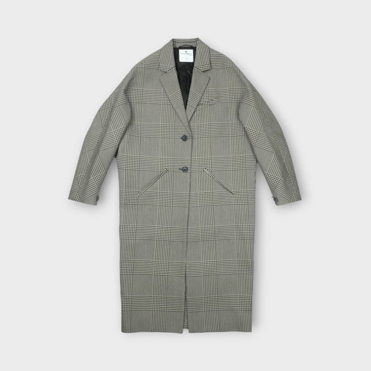 courreges LONG COAT COCOON PRINCE OF WALES