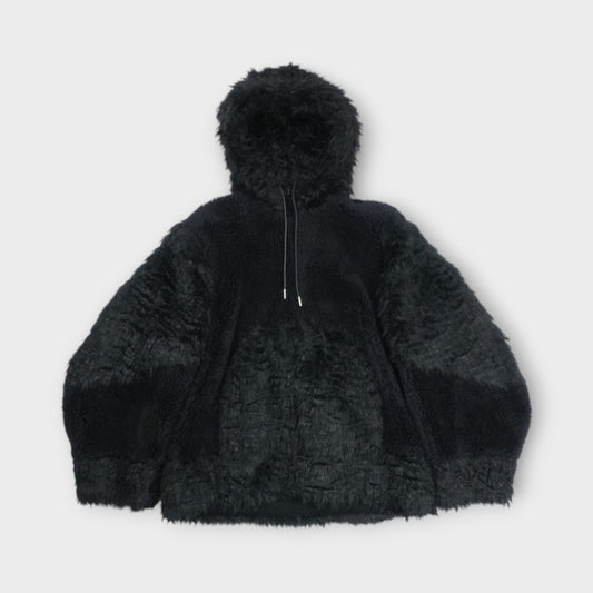 sacai Faux Shearling x Faux Fur Hoodie