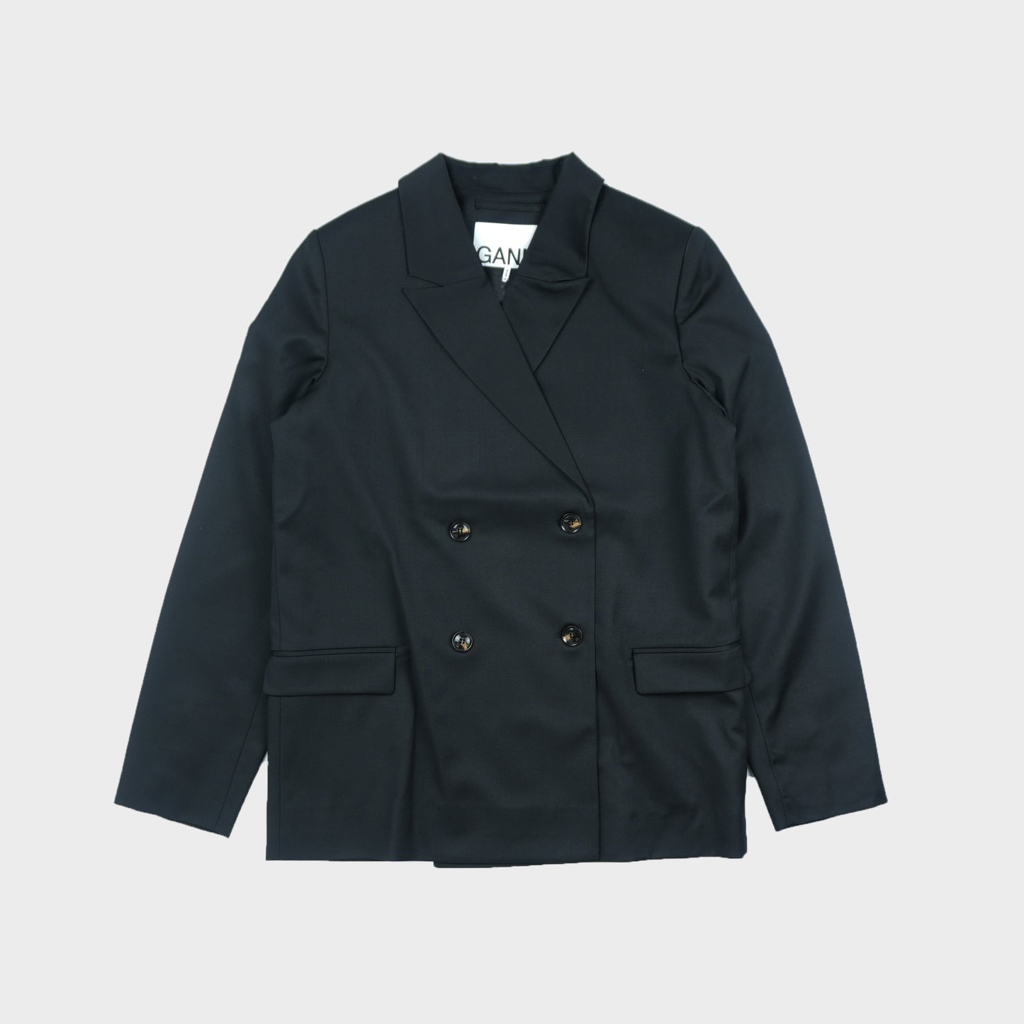 GANNI Calendered Wool Blazer