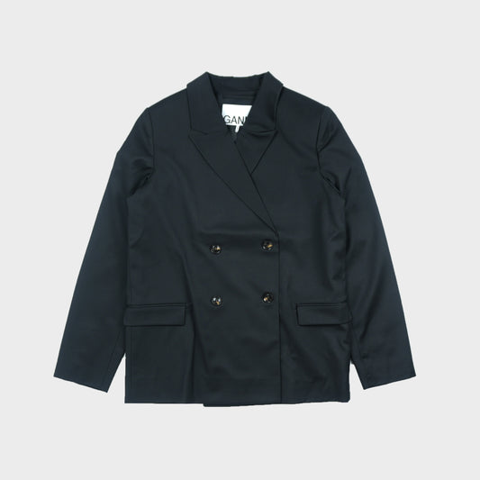GANNI Calendered Wool Blazer