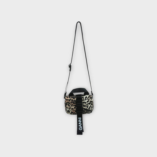 GANNI Recycled Tech Mini Satchel Leopard