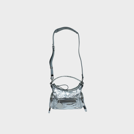 STELLA McCARTNEY Dartmoor Small Shoulder Bag Crinkled Metallic Alter Mat