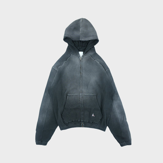 ROA Bee Sun Faded Waffle Zip Up Hoodie
