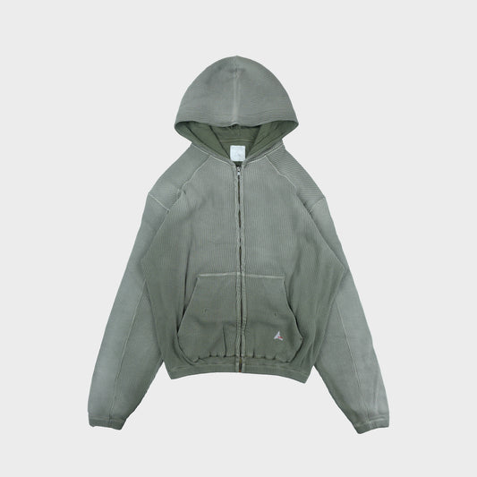ROA Bee Sun Faded Waffle Zip Up Hoodie