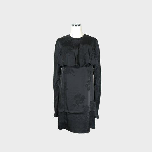 GANNI Fluid Stain Jacquard Mini Ruffle Dress