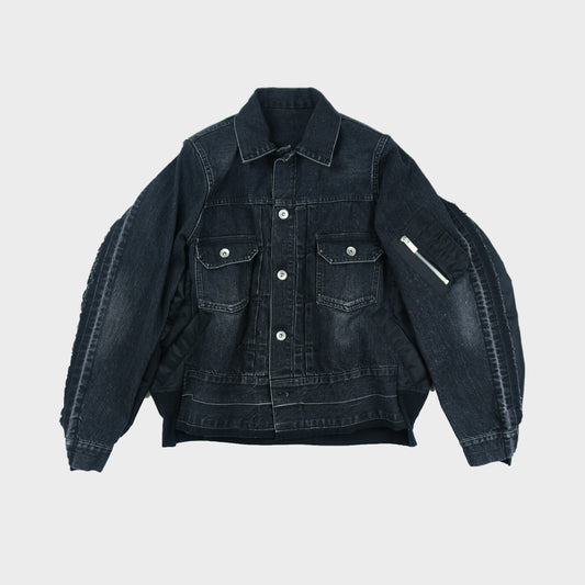 sacai WOMEN Denim x Nylon Twill Jacket