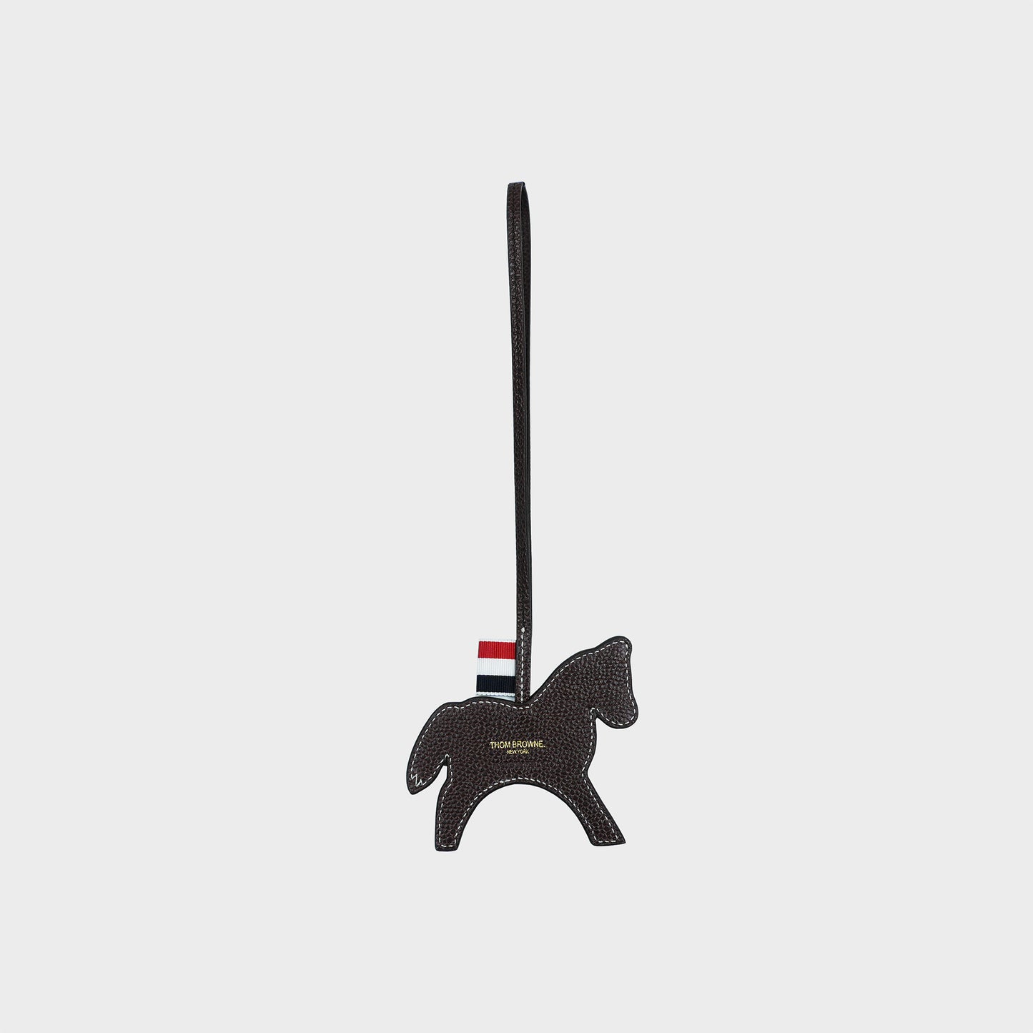 THOM BROWNE HORSE CHARM IN PEBBLE GRAIN LEATHER