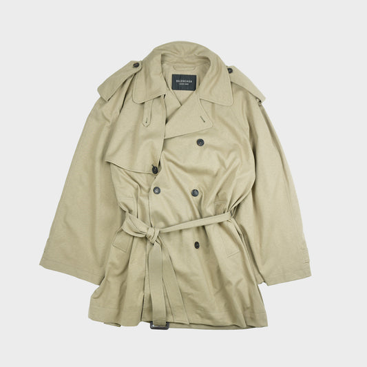 BALENCIAGA Cropped Light Trench