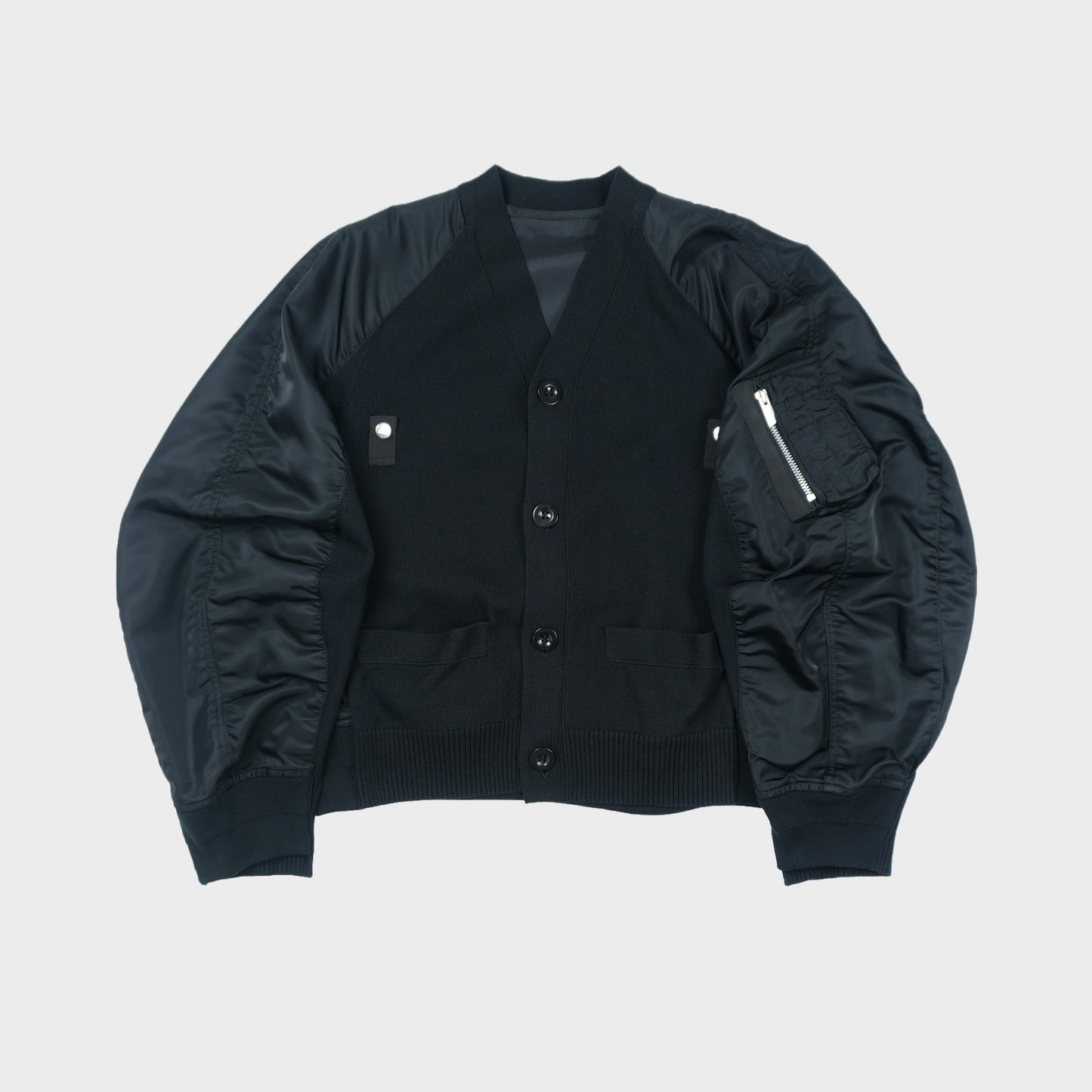 sacai Nylon Twill x Knit Cardigan