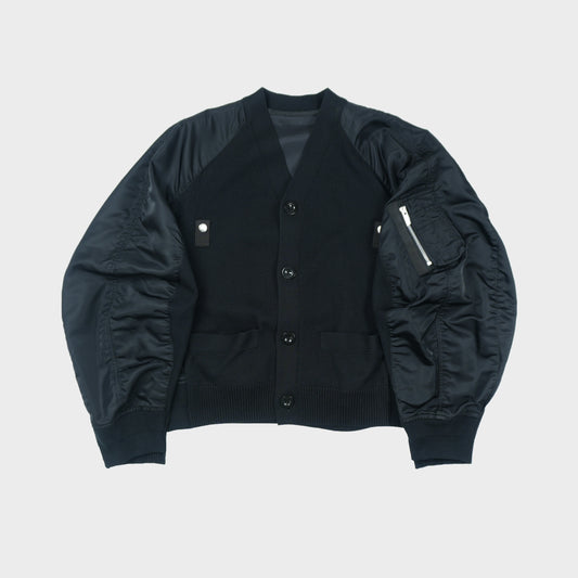 sacai Nylon Twill x Knit Cardigan