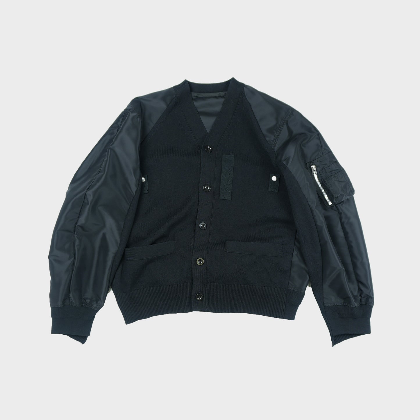 sacai MEN Nylon Twill x Knit Cardigan