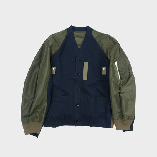 sacai MEN Nylon Twill x Knit Cardigan