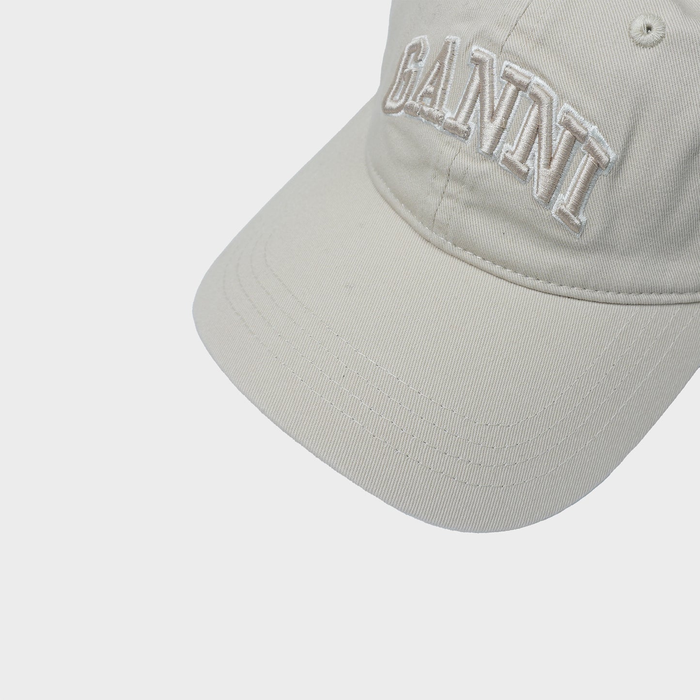 GANNI Washed Cotton Canvas Cap Emb