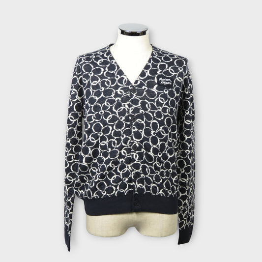 MAISON KITSUNÉ ABSTRACT DAISY JACQUARD CARDIGAN