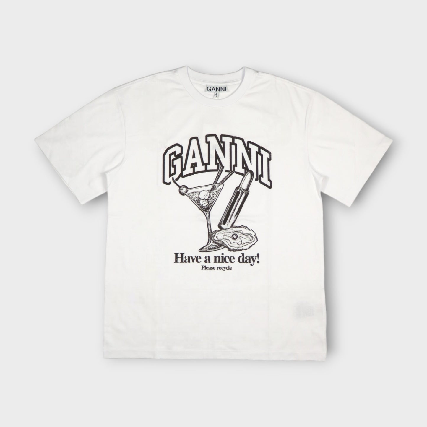 GANNI Future Heavy Cocktail Drop Shoulder T-shirt