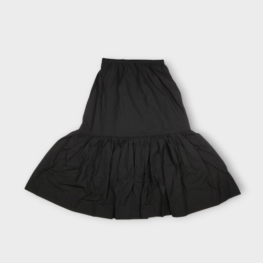 GANNI Cotton Poplin Maxi Flounce Skirt