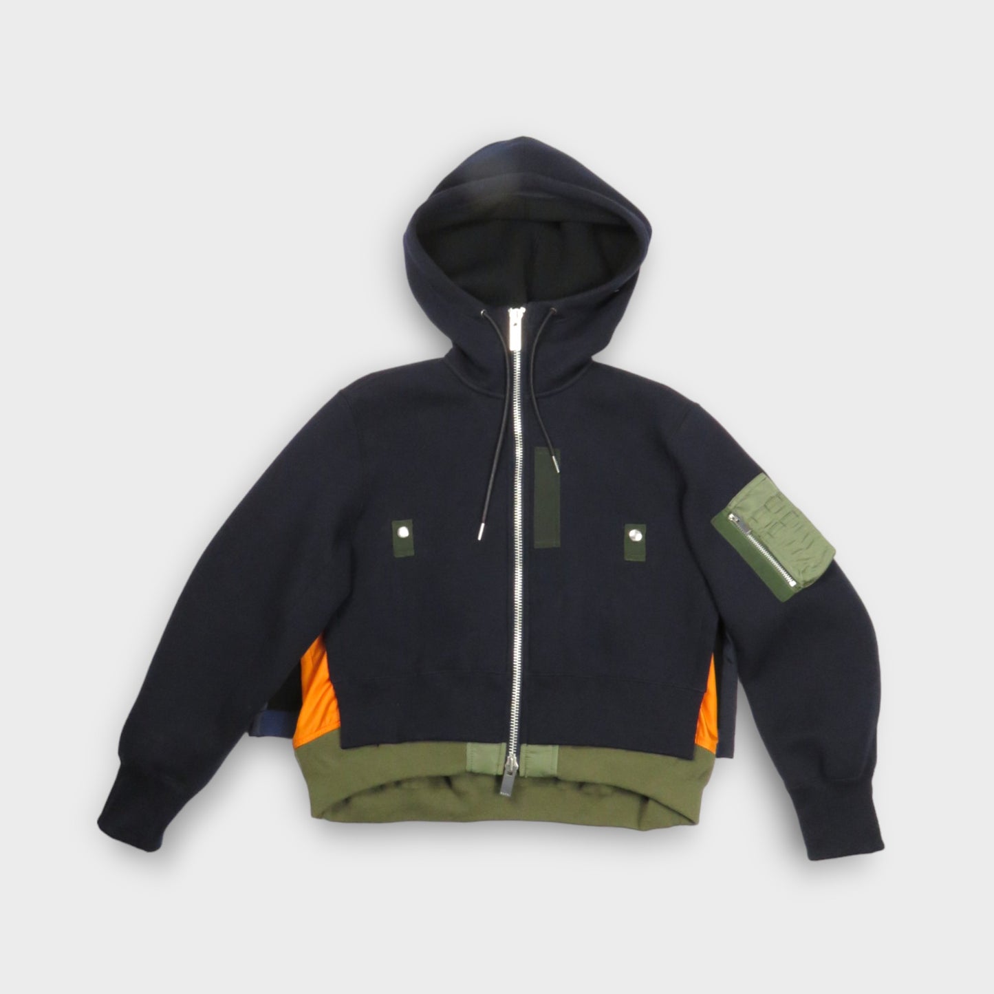 sacai Sponge Sweat x Nylon Twill Hoodie