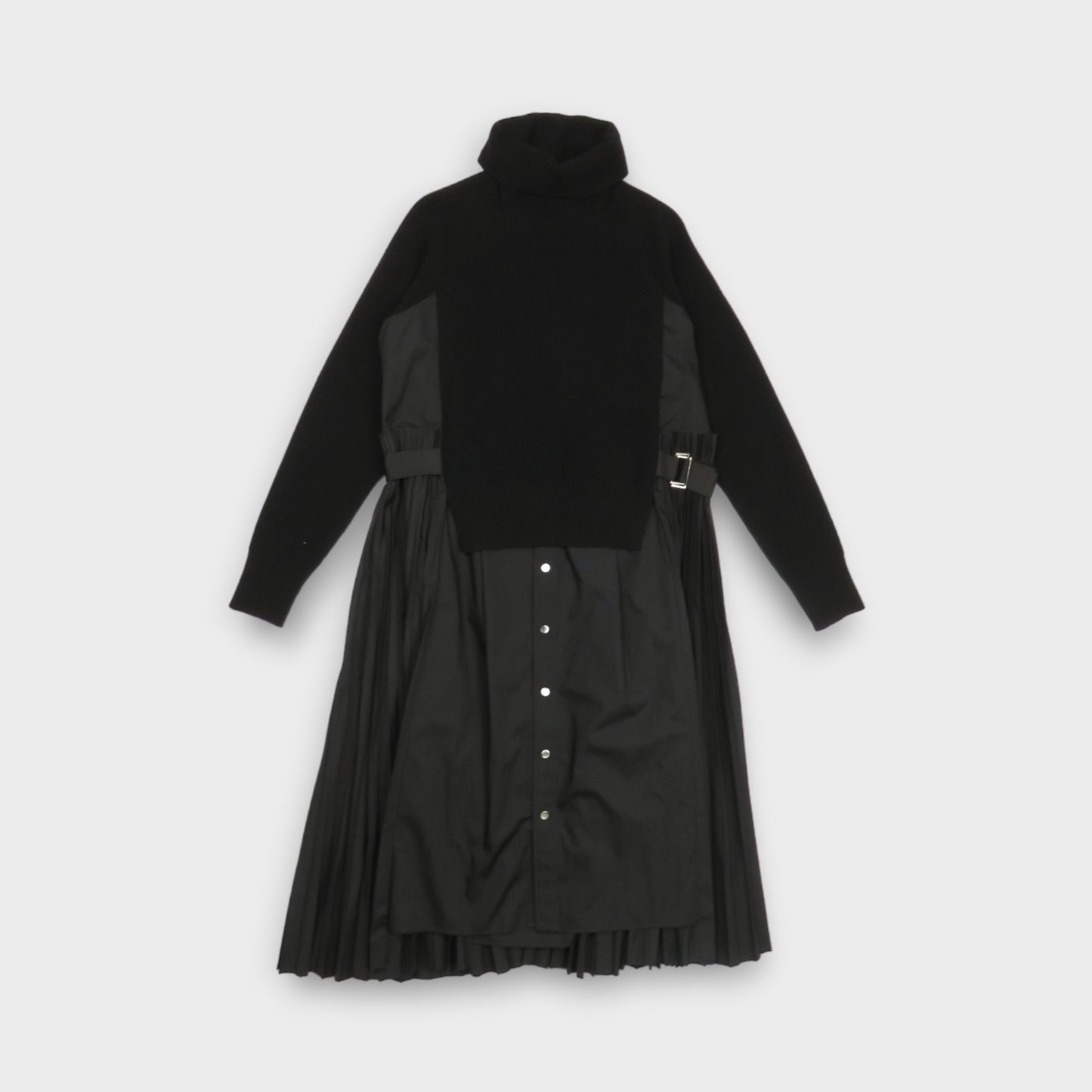 sacai Wool Knit x Cotton Poplin Dress