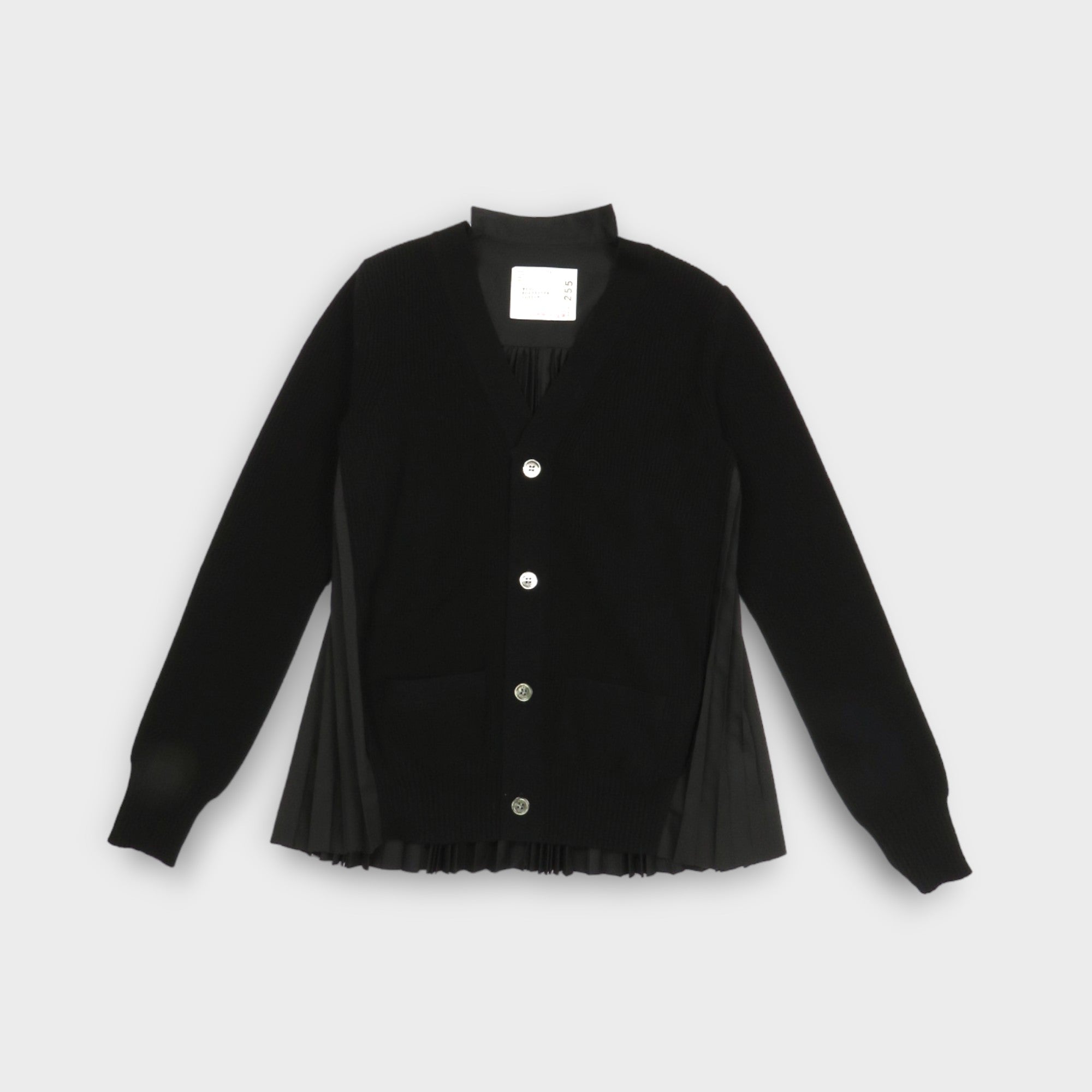 sacai Wool Knit x Cotton Poplin Cardigan