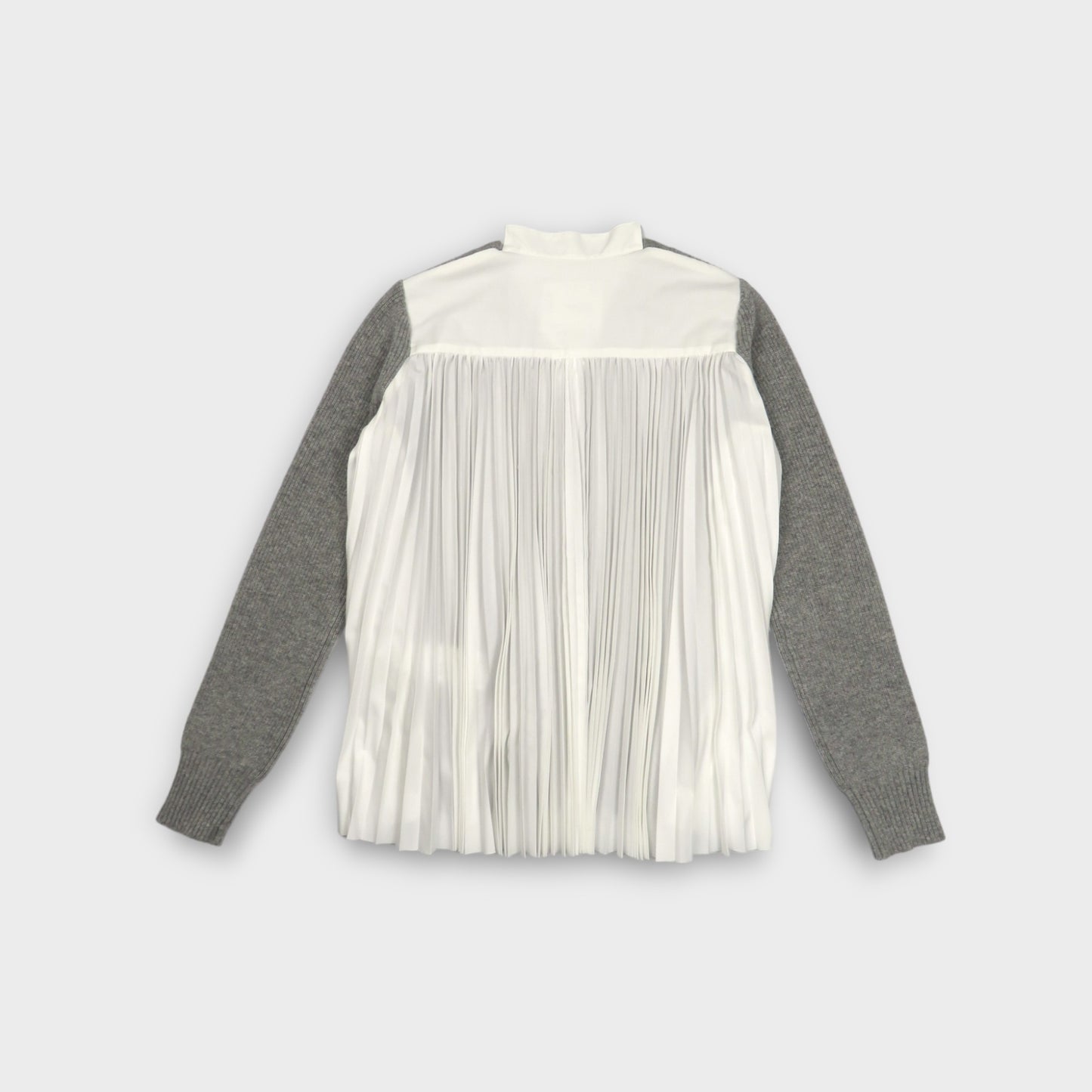 sacai Wool Knit x Cotton Poplin Cardigan