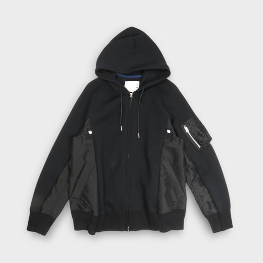 sacai Sponge Sweat x Nylon Twill Hoodie