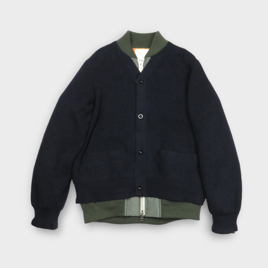 sacai Nylon Twill x Knit Cardigan