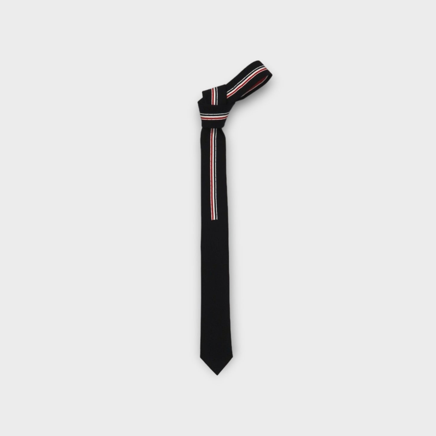 THOM BROWNE CLASSIC TIE W/ GG APPLICATION IN 2 PLY CRISPY WOOL SUITING