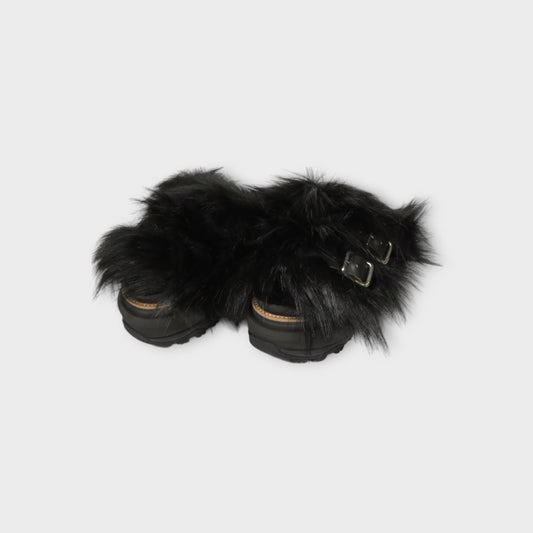 sacai Faux Fur Sandals